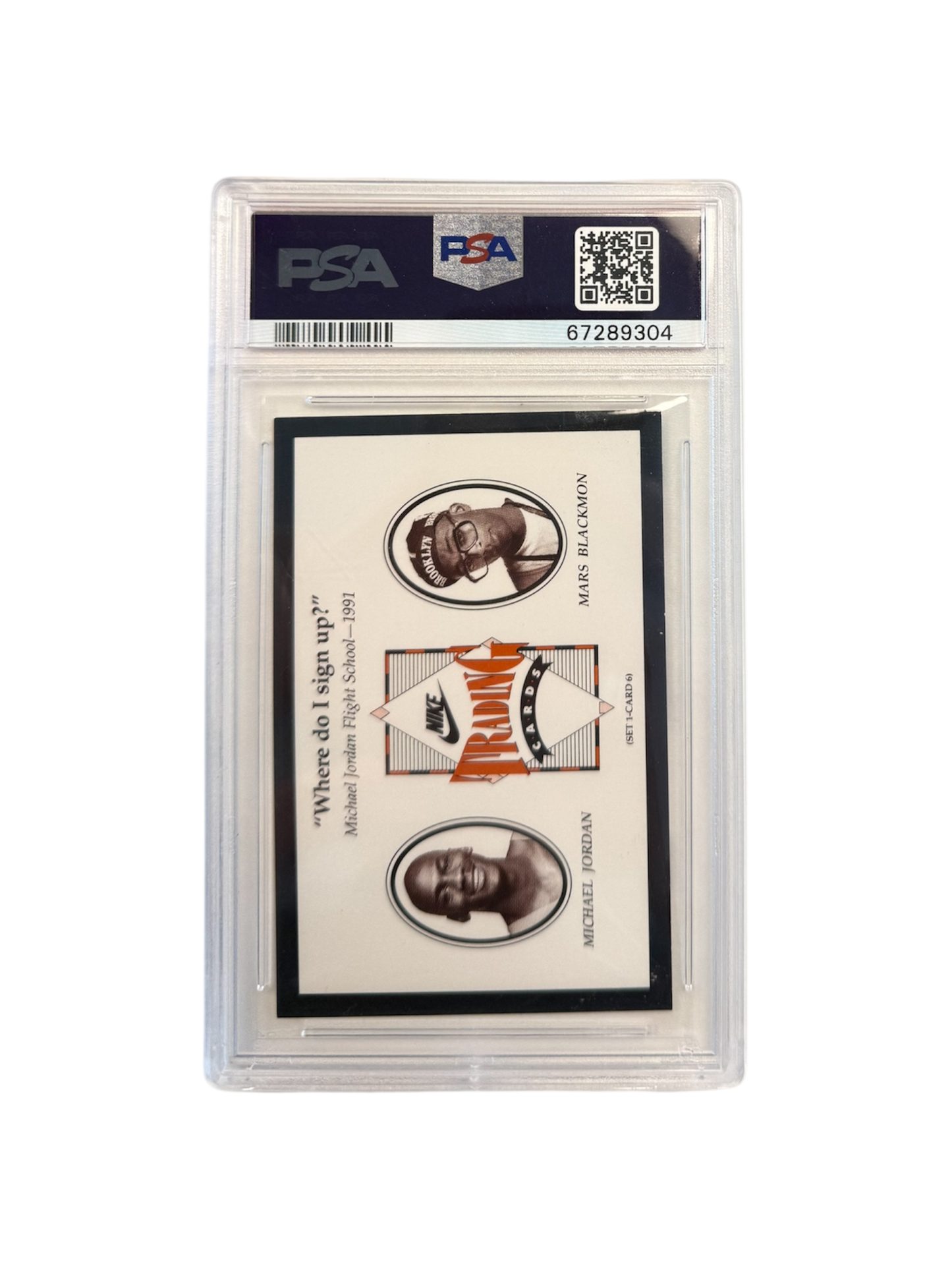 1991 NIKE Spike Lee & Michael Jordan Flight School PSA Card