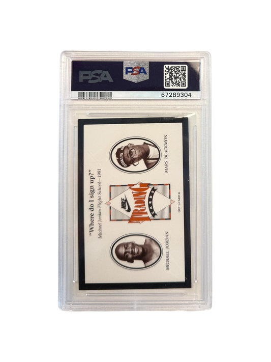 1991 NIKE Spike Lee & Michael Jordan Flight School PSA Card