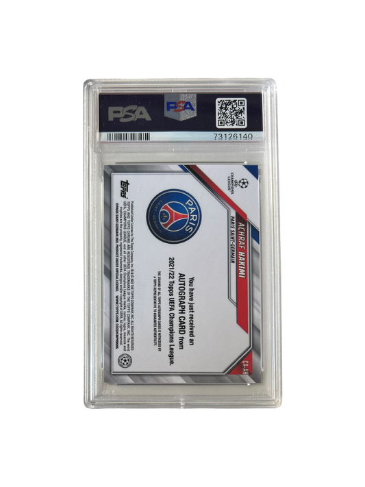 2021 Topps Chrome UCL Achraf Hakimi Auto PSA card