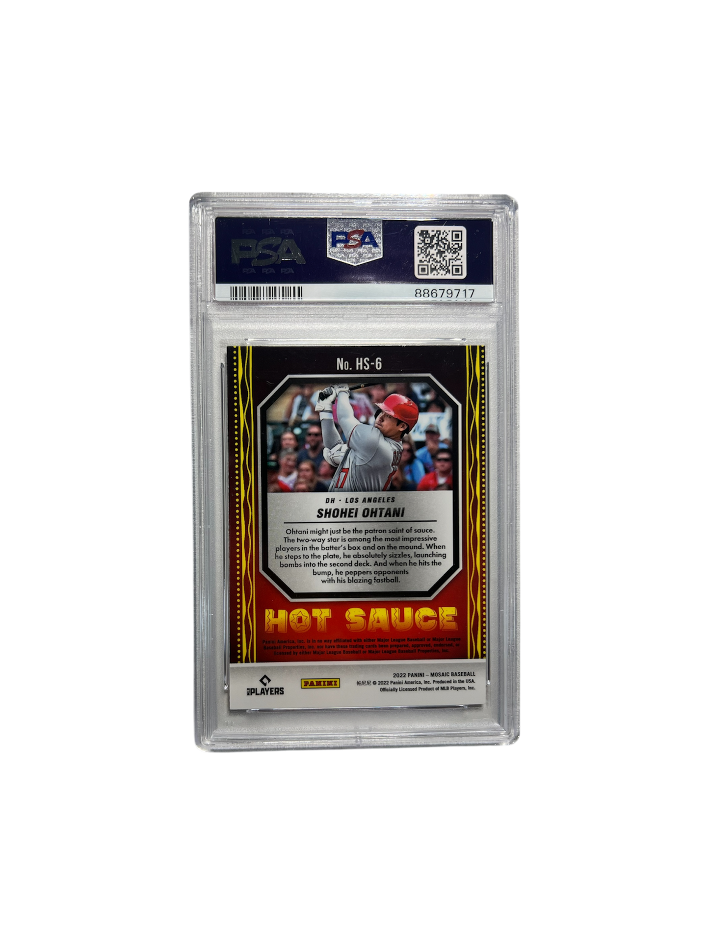 2022 Panini Mosaic Shohei Ohtani Hot Sauce PSA Card