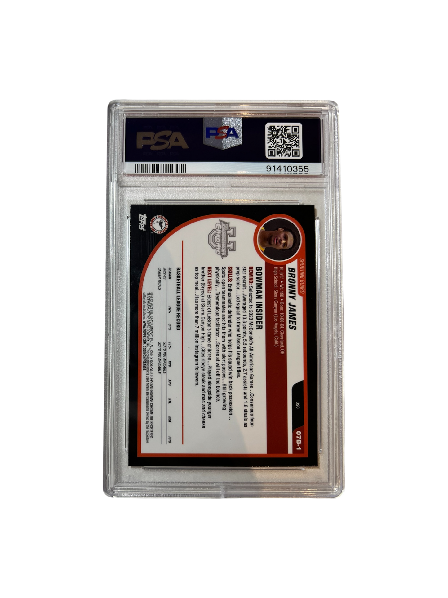 2019 Panini Prizm LeBron James PSA Card