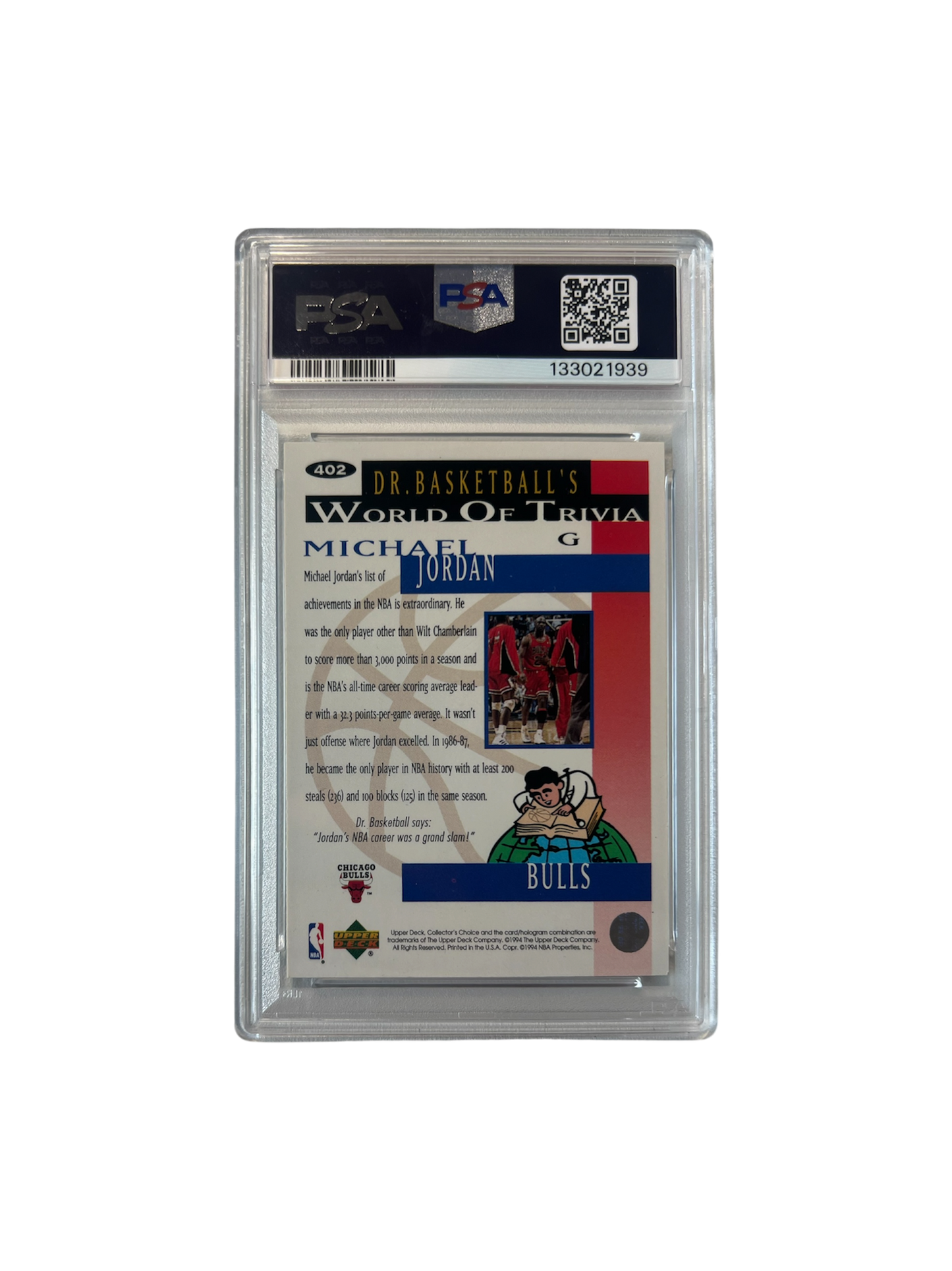 1994 Upper Deck Collector's Choice Michael Jordan SILVER SIGNATURE PSA Card