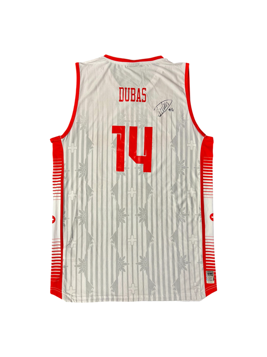 Switzerland Basketball Jersey Game Worn & Signed by Jonathan Dubas