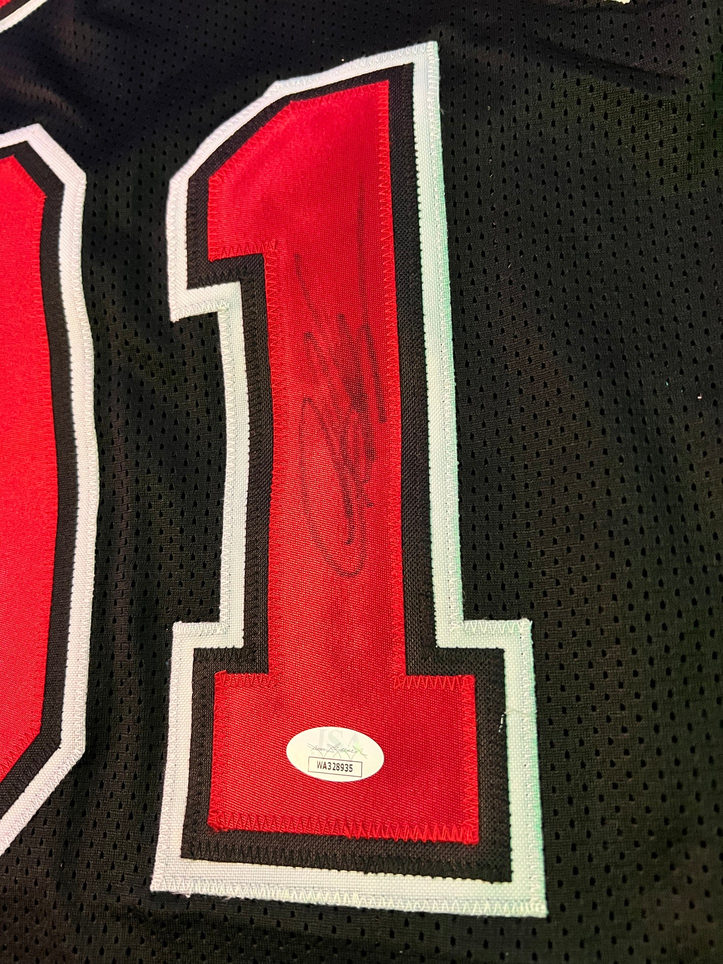 Chicago Bulls Dennis Rodman NBA signed Custom Red Jersey