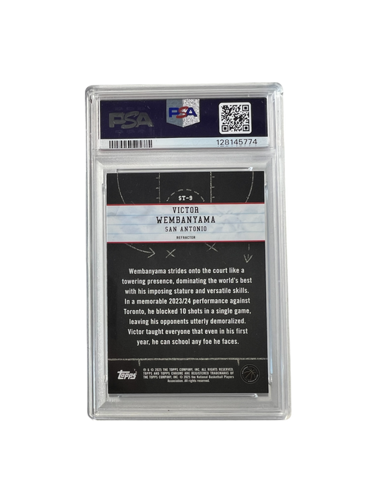 2024 Topps Chrome Victor Wembanyama Show & Tell Refractor PSA card