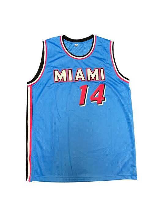 Miami Heat Tyler Herro NBA signed Custom Miami Vice Blue Jersey