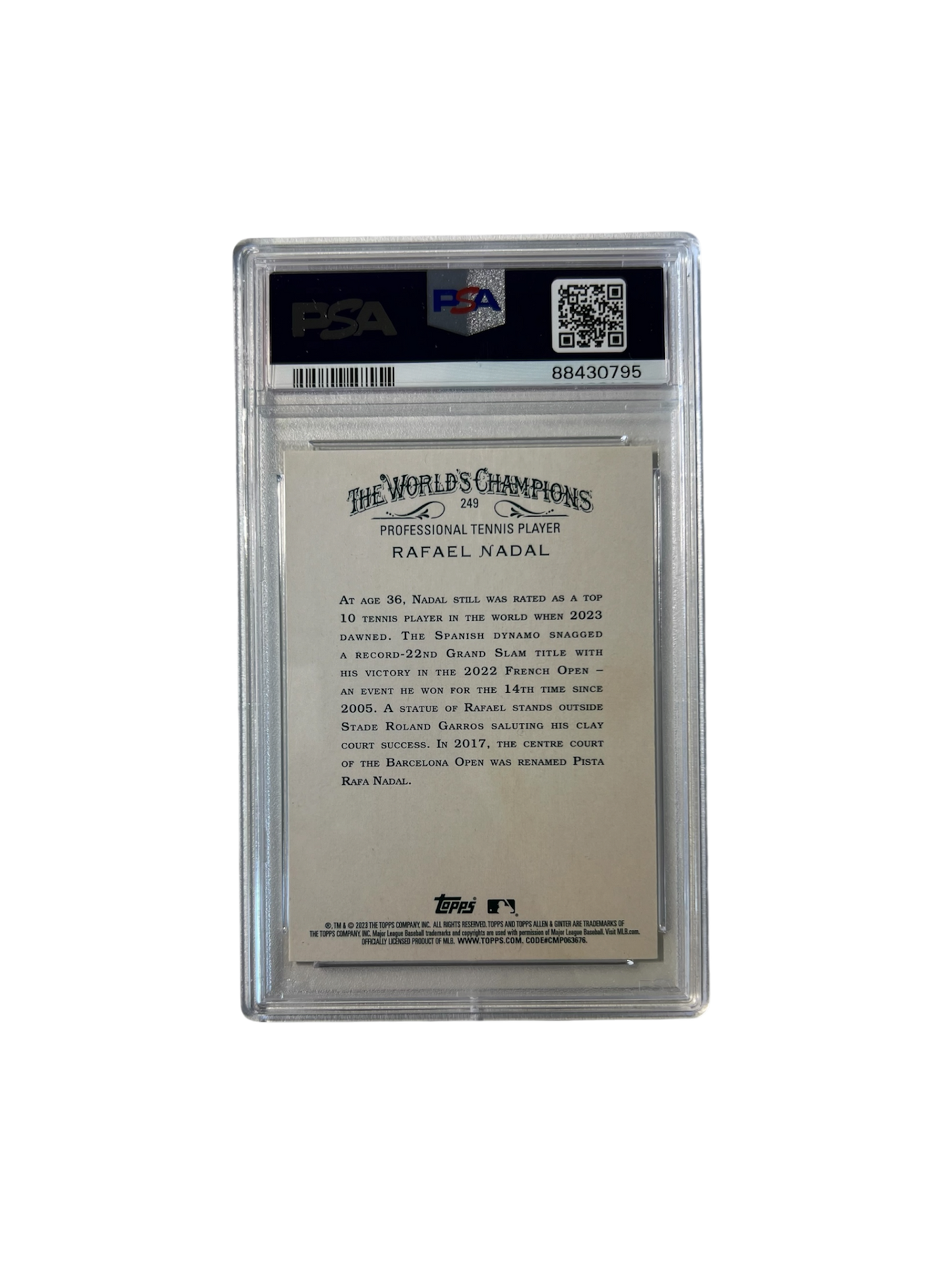2023 Topps A&G Rafael Nadal Silver PSA card