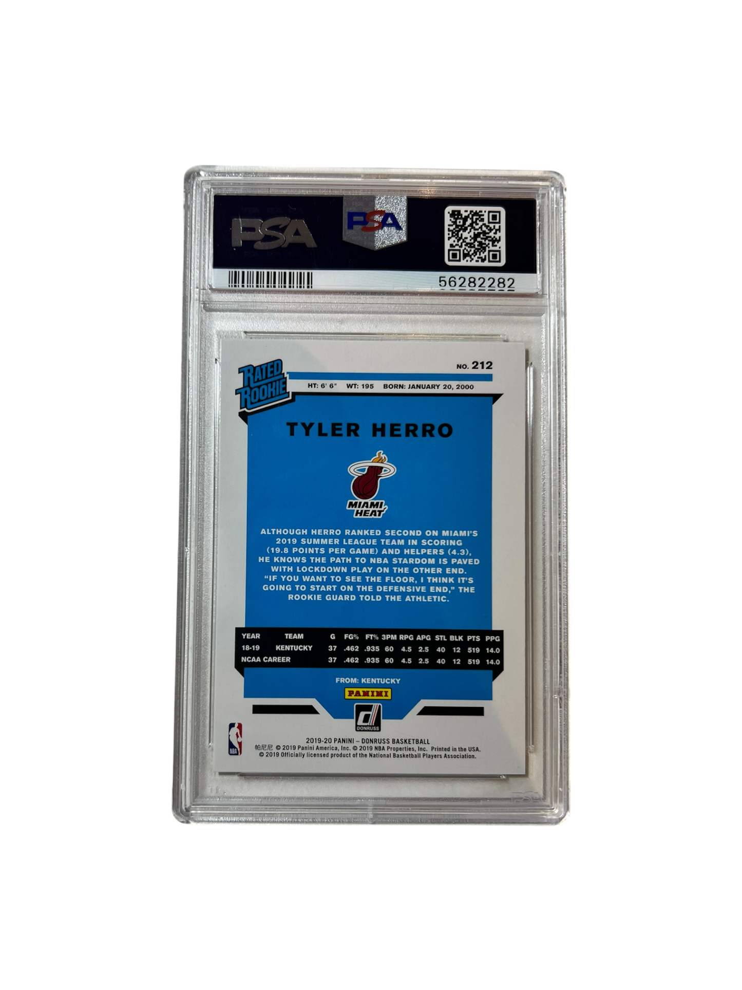 2019 Panini Donruss Tyler Herro PSA Card