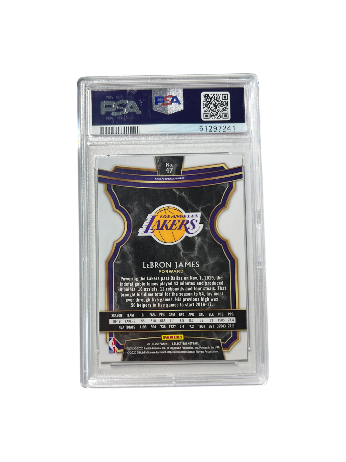 2019 Panini Prizm LeBron James PSA Card