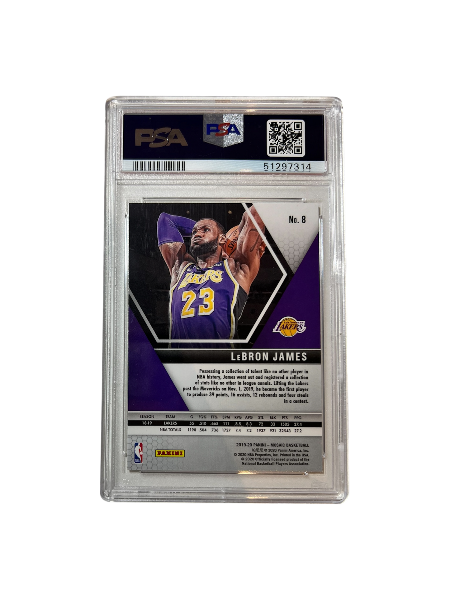 2019 Panini Mosaic LeBron James PSA Card