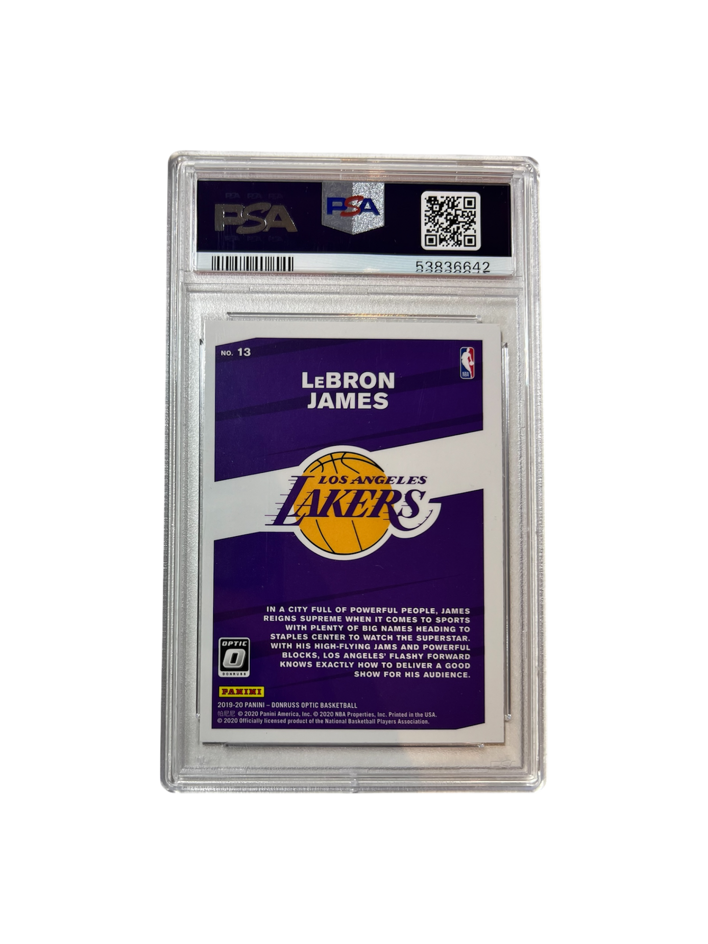 2019 Panini Prizm LeBron James PSA Card