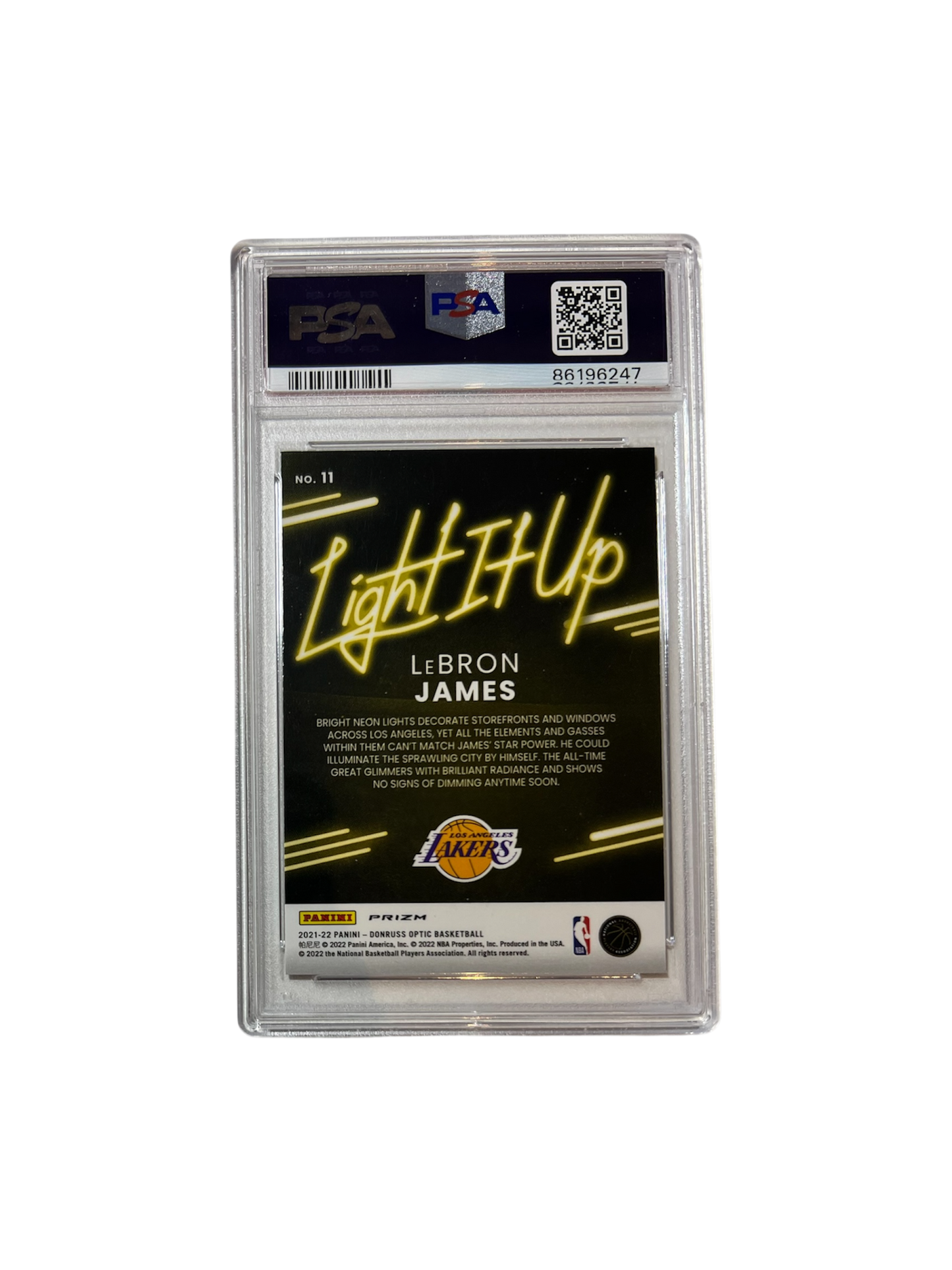 2021 Panini Donruss Optic LeBron James Light it up HOLO PSA Card