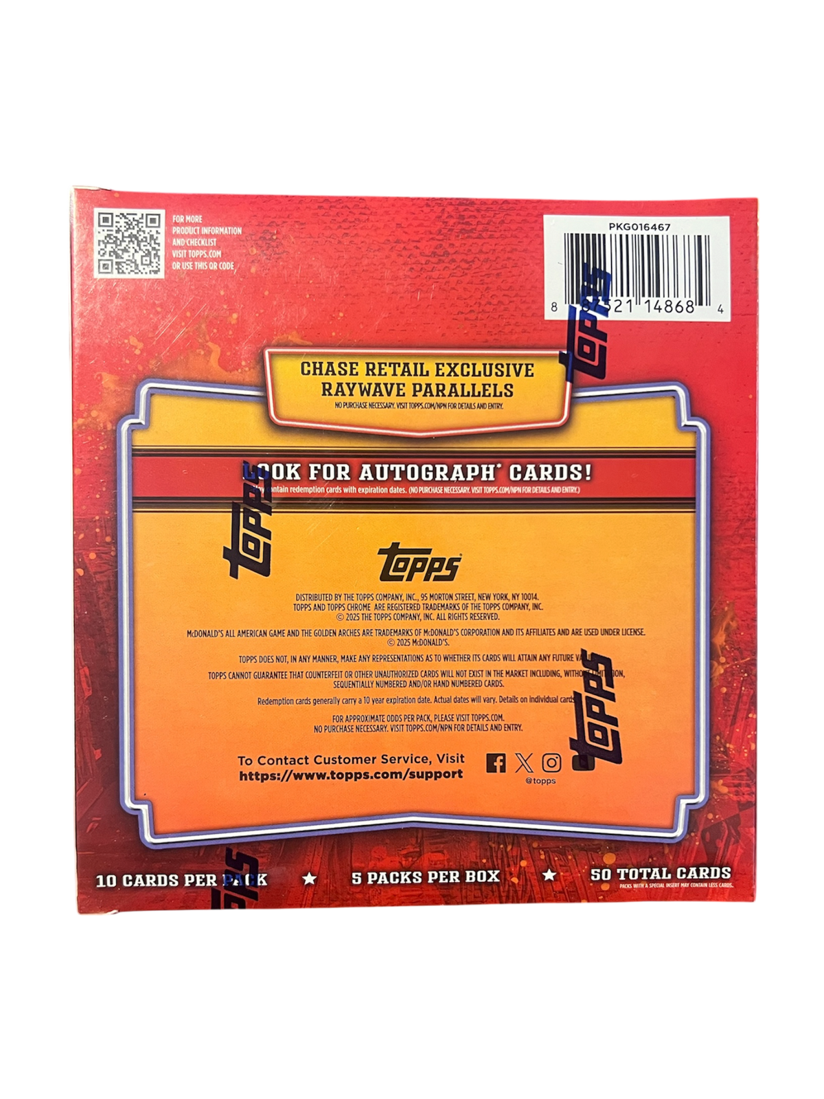 2025 Topps Chrome McDonald’s All American Games Basketball Mega Box