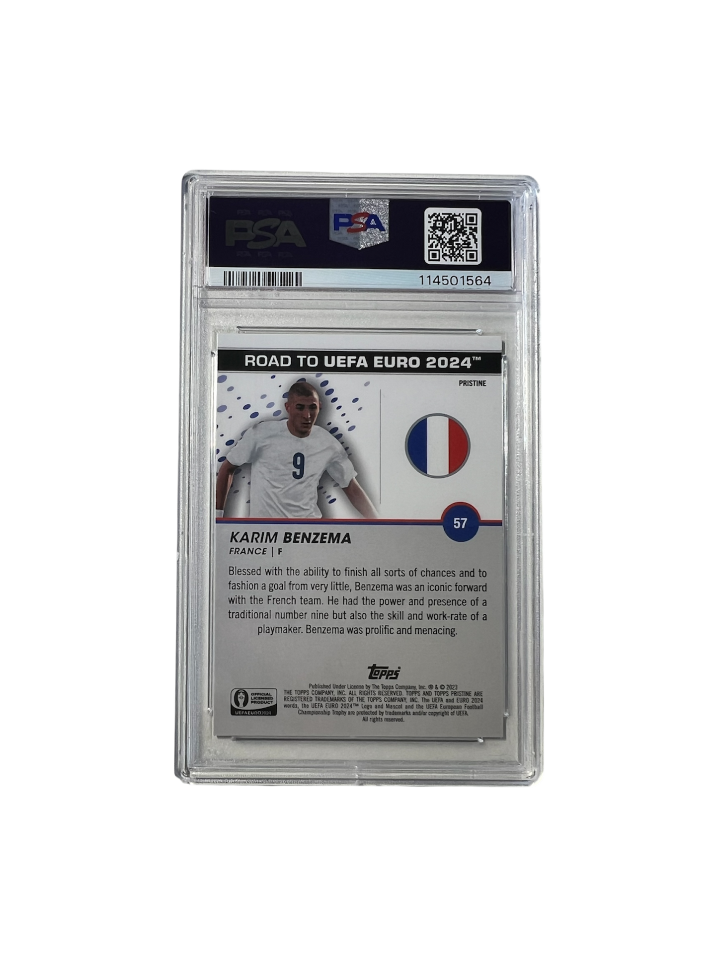 2023 Pristine EURO CUP Karim Benzema PSA 10 card