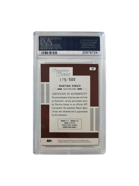 2005 ACE Authentic Martina Hingis Signature Series Patch PSA Card