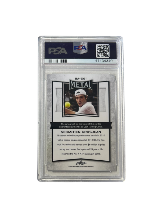2016 Leaf Metal Sebastien Grosjean Auto PSA 10 Card