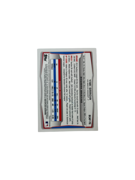 2014 Topps Los Angeles Dodgers Yimi Garcia Rookie AUTO card