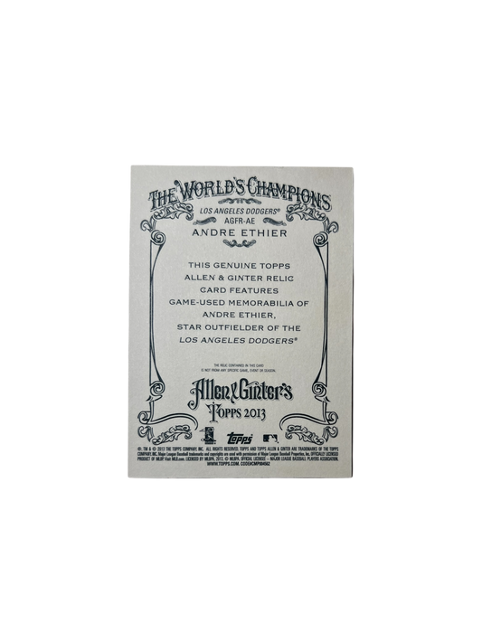 2013 Topps Allen & Ginter’s Los Angeles Dodgers Andre Ethier RELIC card