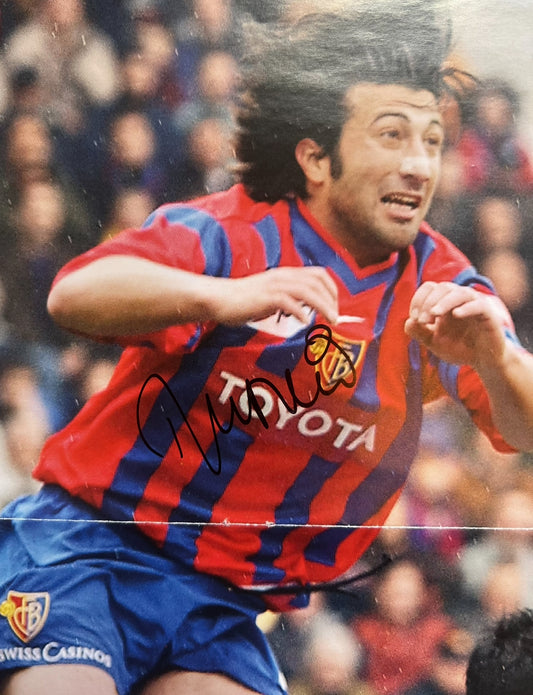 Poster FC Basel Rotblau signed by Murat Yakin (580x415mm)