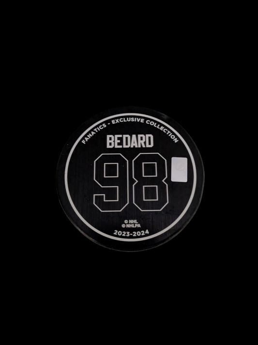Chicago Blackhawks Connor Bedard NHL Debut Puck /980