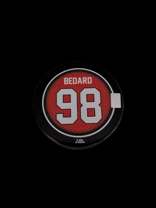 Chicago Blackhawks Connor Bedard NHL Calder Memorial Trophy Puck /2024