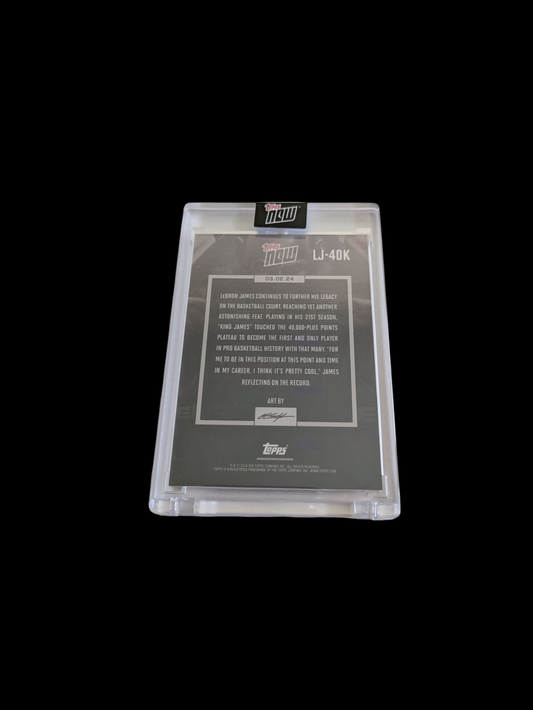 2024 Topps Now Los Angeles Lakers LeBron James 40'000 Career Points Card