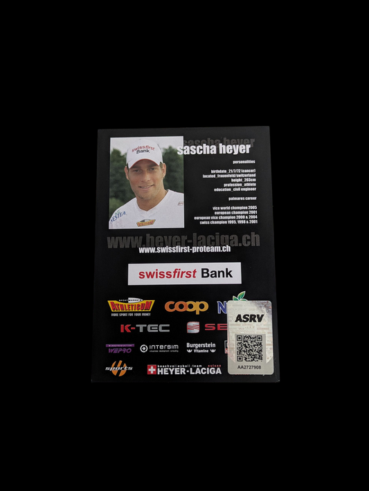 Swiss First Bank Beach Volleyball Sascha Heyer Auto Card