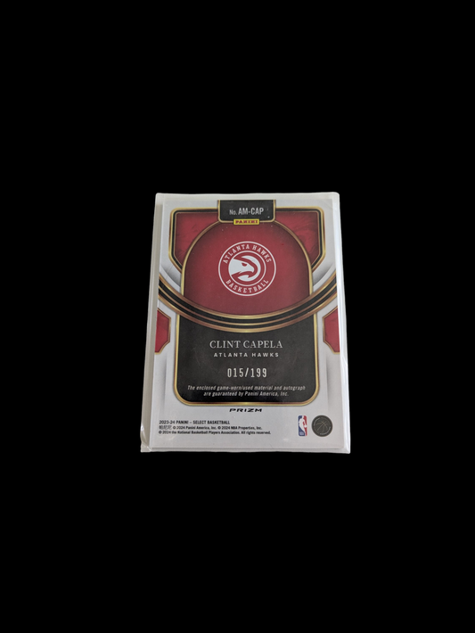 2024 Panini Select Basketball Atlanta Hawks Clint Capela Auto + Patch /199 Card