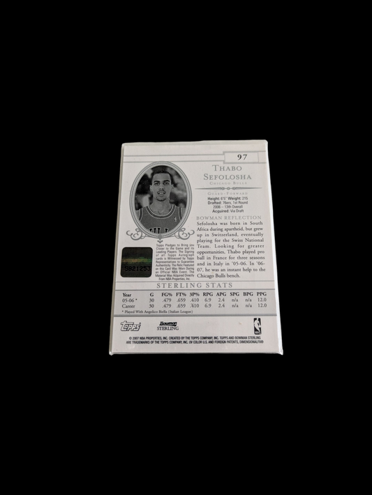 2007 Topps Bowman Sterling Chicago Bulls Thabo Sefolosha Auto + Patch Card