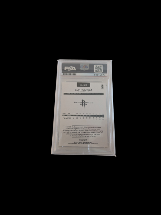2017 Panini NBA Hoops Houston Rockets Clint Capela PSA Auto Grade card