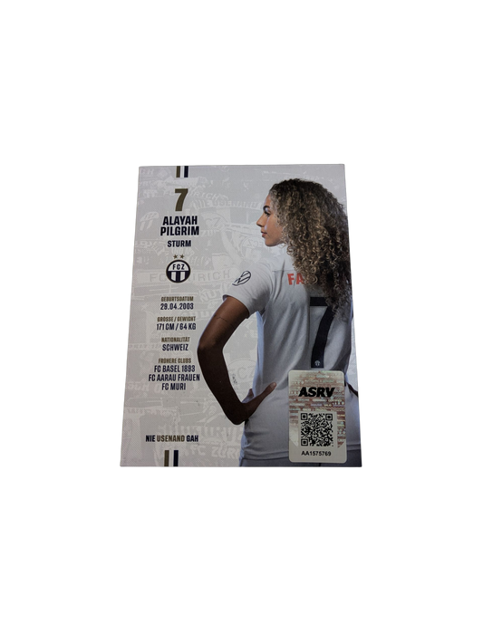 FC Zurich Football Auto Card signed by Alayah Pilgrim