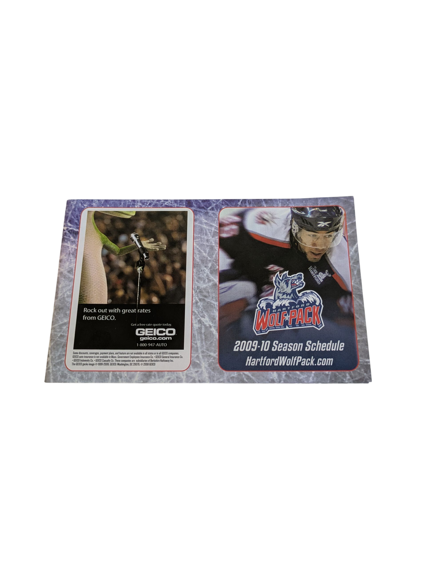 2009 Hartford Wolfpack Mini Program Andres Ambuhl only USA seaon