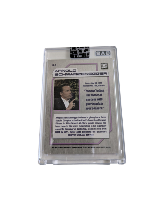 2023 GAS Trading Cards Arnold Schwarzenegger G-1 card