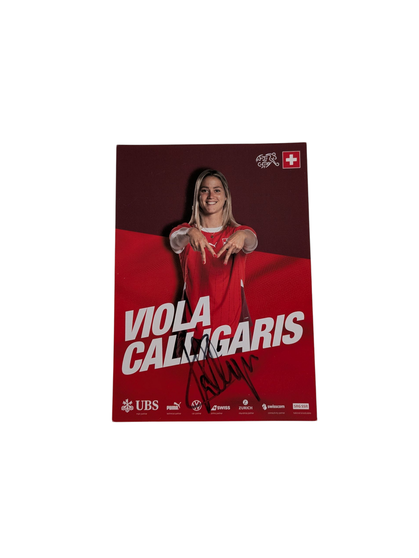 Switzerland National Football Team Auto Card signed by Viola Calligaris