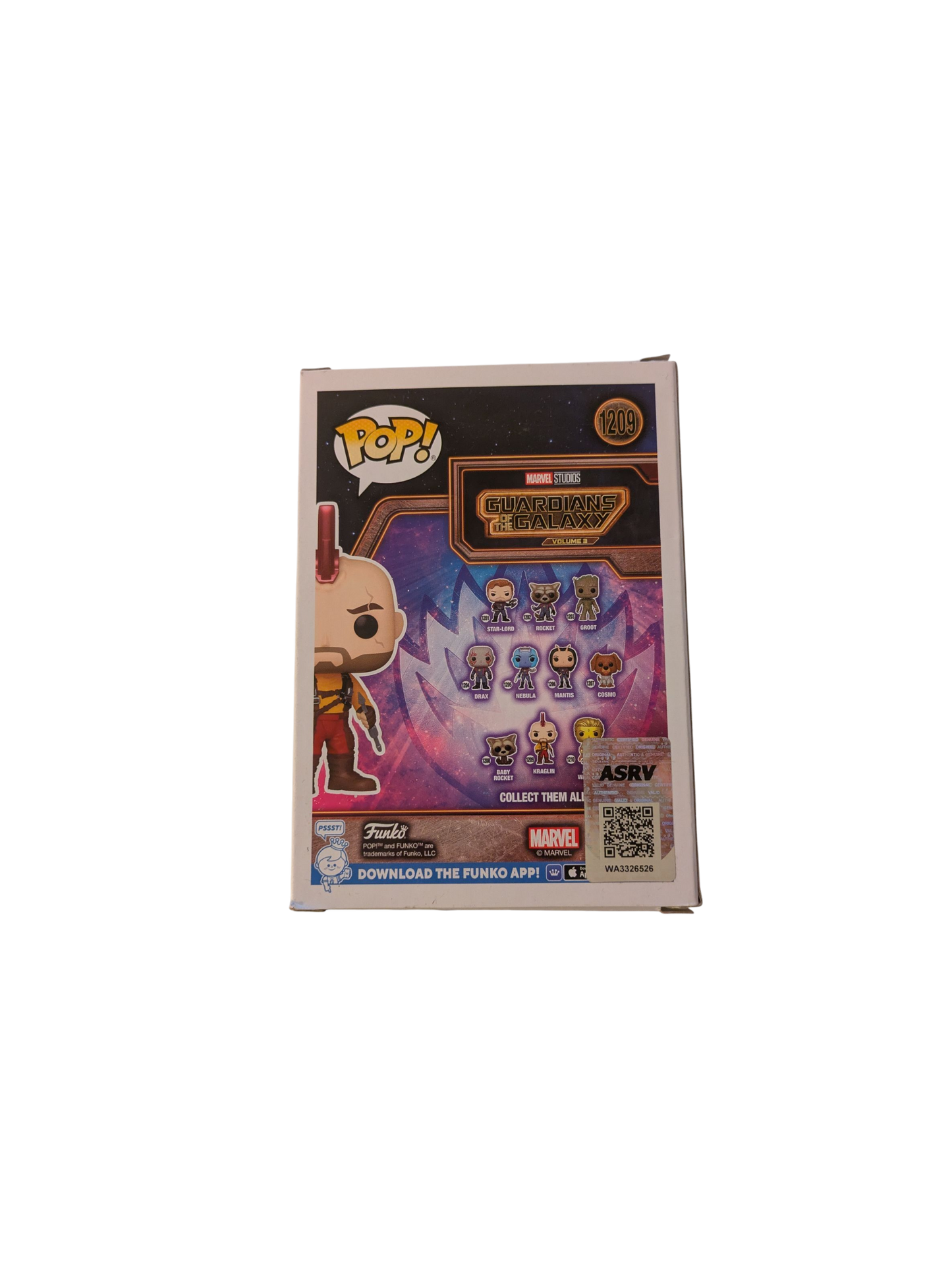 Funko POP Vinyl Guardians of the Galaxy 3 Kraglin signed by Sean Gunn "Dog"
