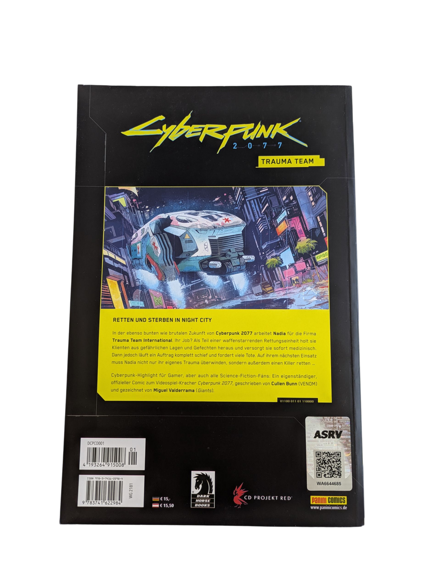 Comic Book DE Cyberpunk 2077 - Trauma Team signed by Kaja Chan