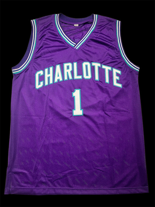 Charlotte Hornets Muggsy Bogues NBA signed Custom Jersey