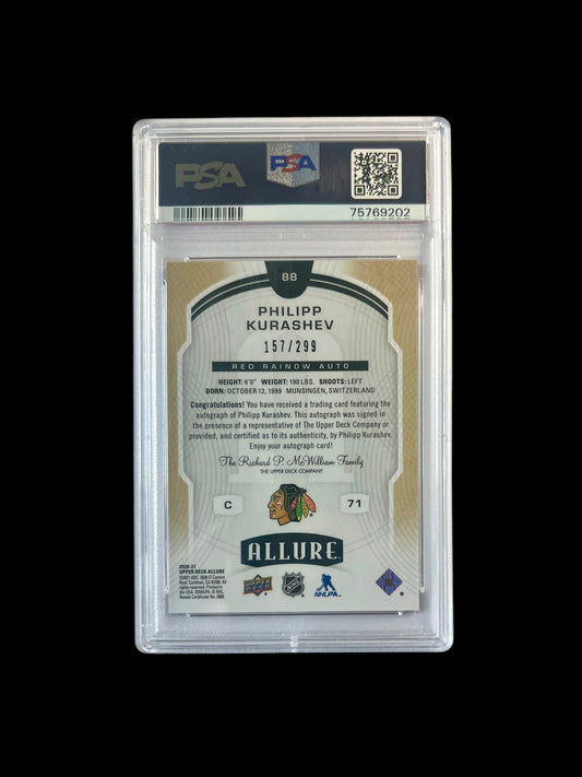 2020 Upper Deck Allure Philipp Kurashev Red Rainbow Autograph PSA card