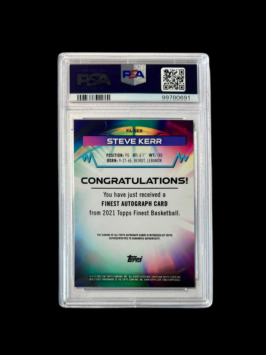 2021 Finest Steve Kerr Autograph PSA card