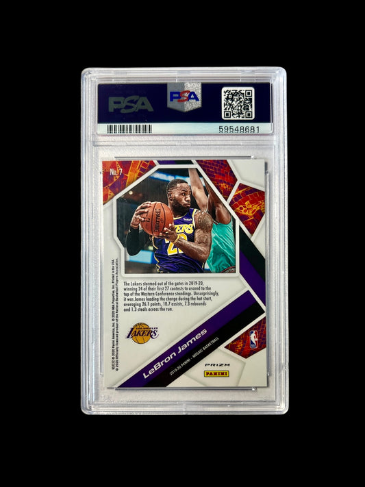 2019 Panini Mosaic LeBron James Will to Win Green Mosaic PSA card