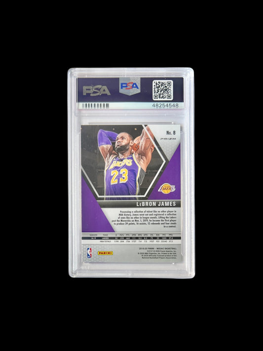 2019 Panini Mosaic LeBron James Pink Camo PSA card