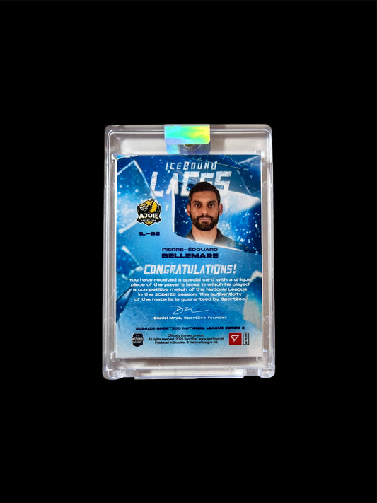 2025 SportZoo National League Series 2 Ajoie IceBound Laces Pierre Edouard Bellemare /30 card