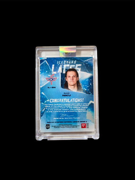2025 SportZoo National League Series 2 EHC Kloten IceBound Laces Sami Niku /30 card