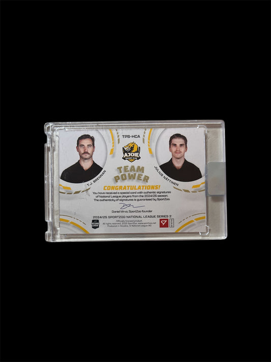 2025 SportZoo National League Series 2 Ajoie Team Power T.J. Brennan Julius Nättinen /25 card