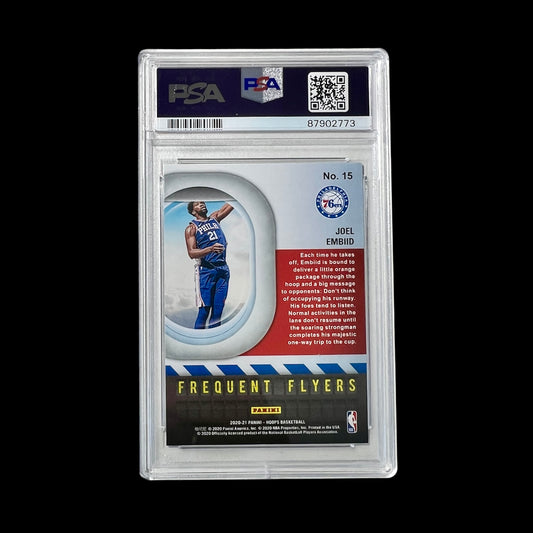 2020 Panini Hoops Joel Embiid Frequent Flyers HOLO PSA Card