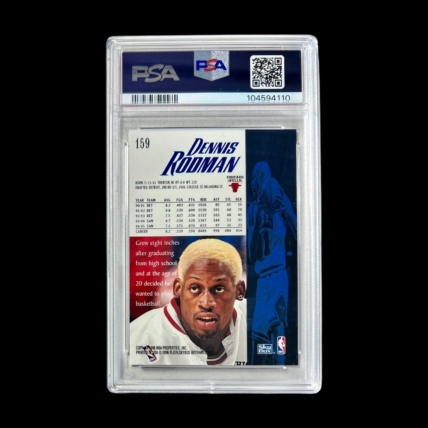 1995 Skybox Premium Dennis Rodman PSA Card