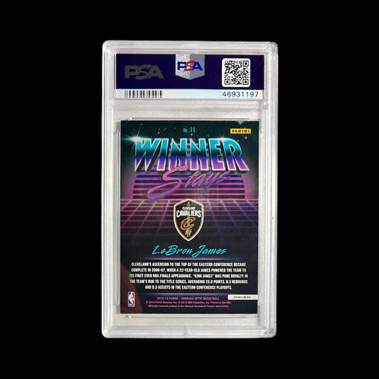 2018 Panini Donruss LeBron James Winner Stays Purple PSA Card