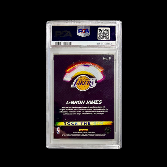 2020 Recon LeBron James Rock the Rim Red PSA Card