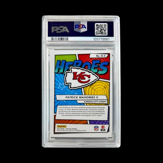 2022 Prestige Patrick Mahomes II HEROES PSA 9 card