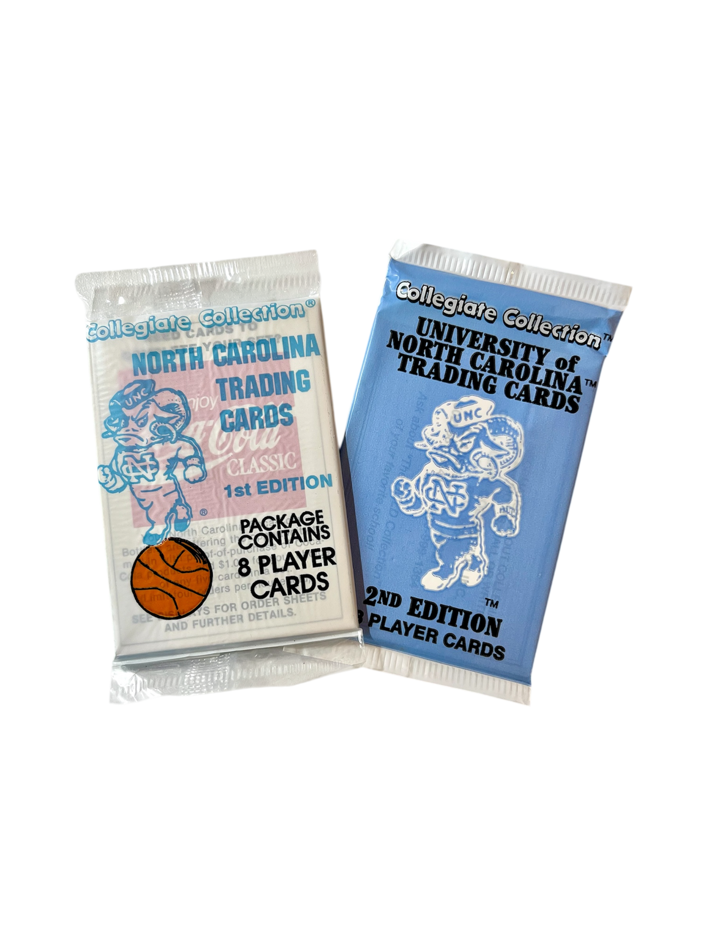 1989-1990 Collegiate Collection North Carolina Basketball 1st & 2nd Edition x 2 Packs Bundle
